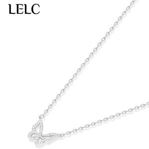 LELC999 sterling silver butterfly necklace